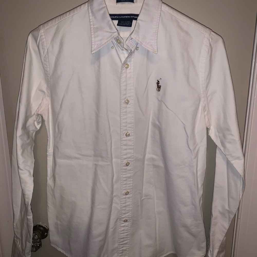 Ralph Lauren Knit Cotton Long Sleeve Oxford Shirt